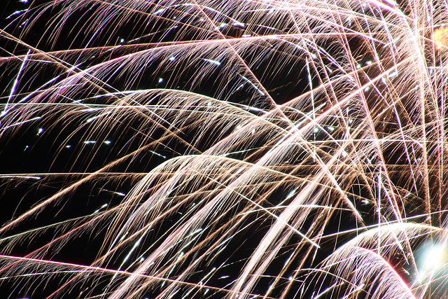 Plumes of sparks