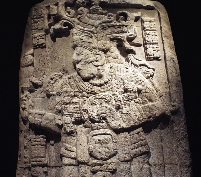 Detail of the King Yuknoom Stele in the Metropolitan Museum, December 2022