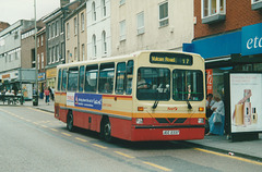 First Eastern Counties 491 (JDZ 2337) in Norwich - 31 Jul 2001