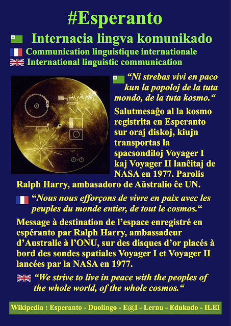 #Voyager mesaĝo Ralph Harry Kosmos
