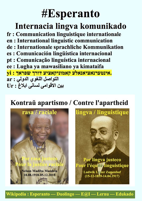 #Esperanto Apartheid Apartismo