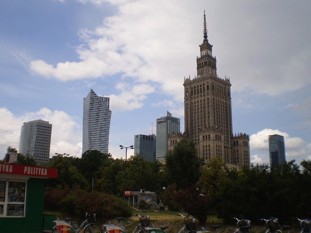 Skyscrapers and Palace of Culture and Science.