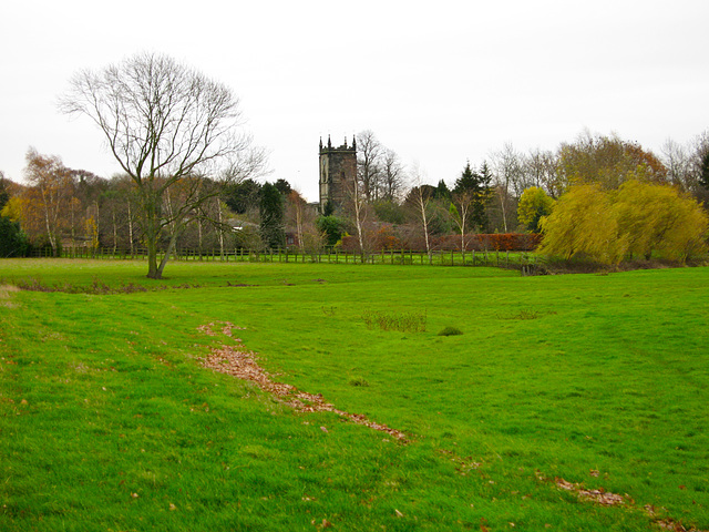 Church of All Saints at Grendon seen from Grendon Park