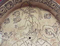 Detail of a Mayan Plate in the Metropolitan Museum of Art, December 2022