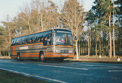 Simmonds Coaches F305 RMH at Barton Mills - 16 Jan 1994