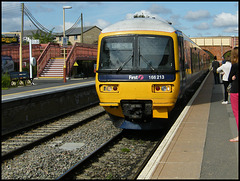 train arriving at Charlbury