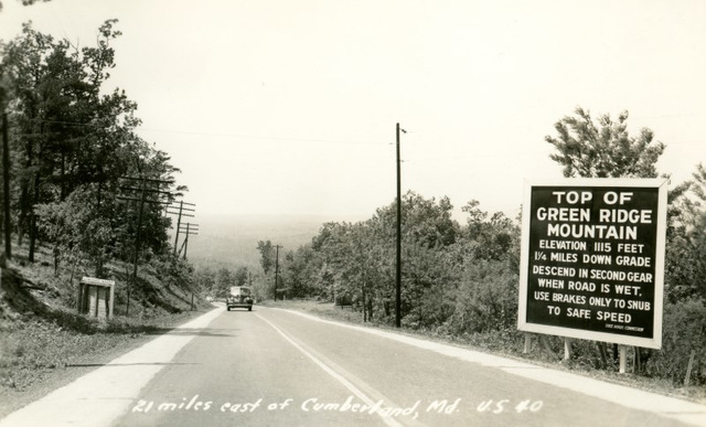 Green Ridge Mountain on the National Highway, East of Cumberland, Maryland