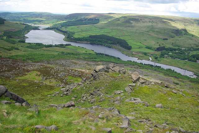 Wide angle view of Longdendale