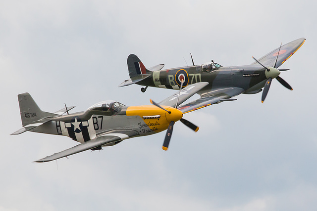 P-51D Mustang and Spitfire Mk. IX