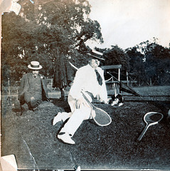 3rd (and last) Earl of Dartrey and 'Bagot' (left)  at Hinchinbrooke House, Cambridgeshire 1899