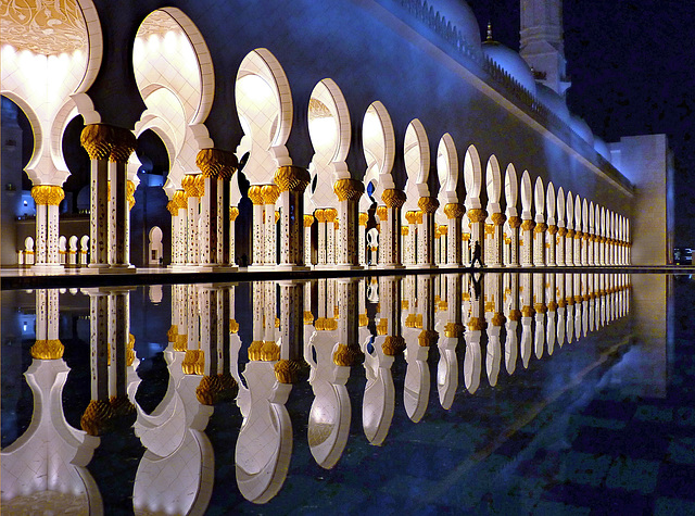 "Reflections in the water" : - Zayed mosque in Abu Dhabi - 7,5 v - 2° place
