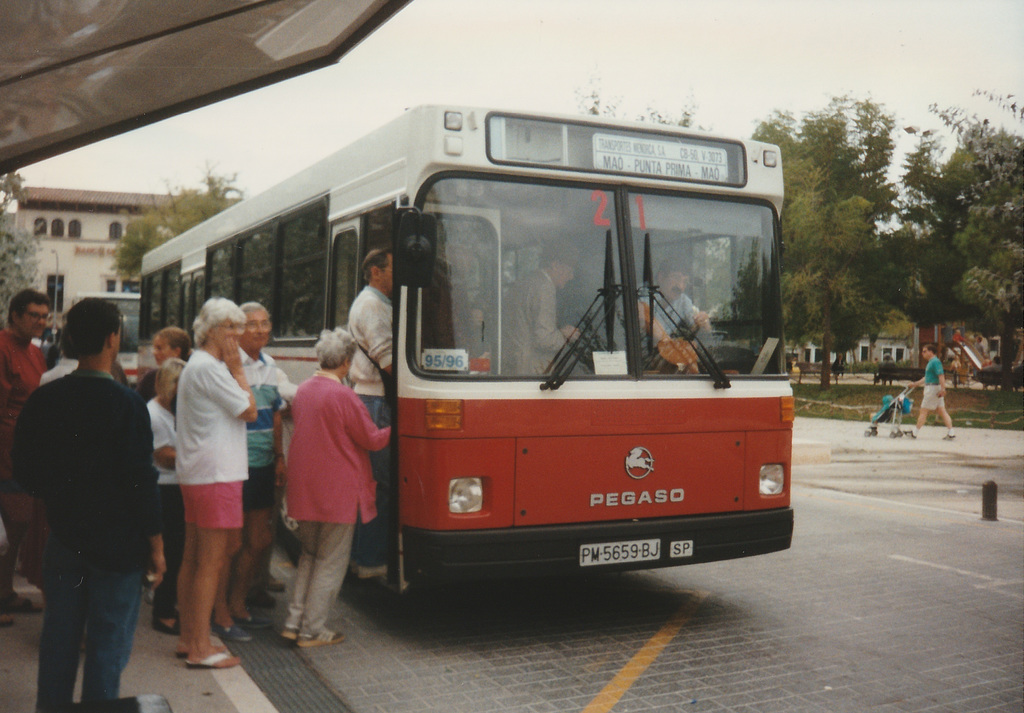 Transportes Menorca SA (TMSA) 21 (PM 5659 BJ) - Oct 1996 332-14