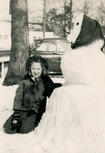 Nancy and Her Snowwoman, December 1951