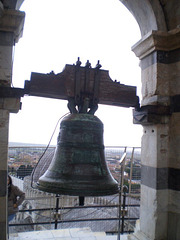 Bell on top of Pisa leaning tower.