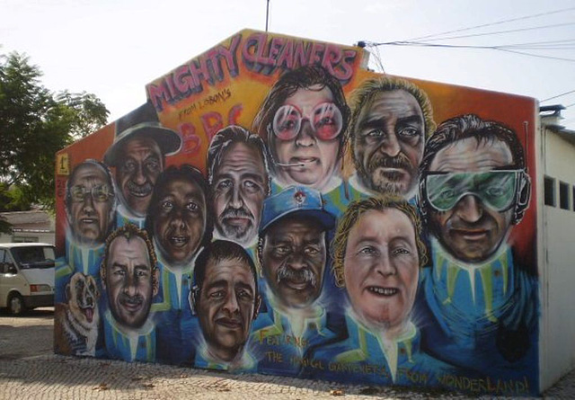 Mighty Cleaners mural.