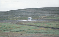 Austurleið-SBS 509 (VP 305), a Jonckheere bodied Mercedes-Benz, arriving at Nydidalur in the remote area of central Iceland – 24 July 2002 (492-21)  (Photo 2 in a set of 4)