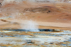 Iceland, One of Sulphur Hot Springs in Gjaldskylda