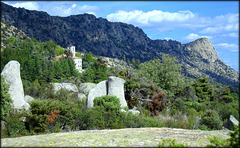 Monastery and  Pico de La Miel, Sierra de La Cabrera