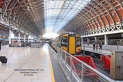 Great Western Railway 387 143 Paddington Station 25 2 2023