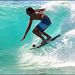 belly board surfing at Sandy Beach