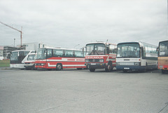 Coaches parked at the coach terminal in Reykjavík, Iceland - 29 July 2002 (497-31A)