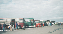 Coaches loading at Reykjavík coach terminal, Iceland - 29 July 2002 (498-04)