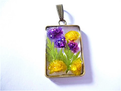 Square with yellow and purple flowers