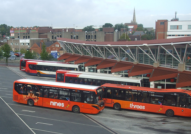 DSCF4633 Buses in Mansfield bus station - 13 Sep 2018