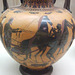 Detail of a Black-Figure Amphora with a Chariot Attributed to Exekias in the Boston Museum of Fine Arts, July 2011