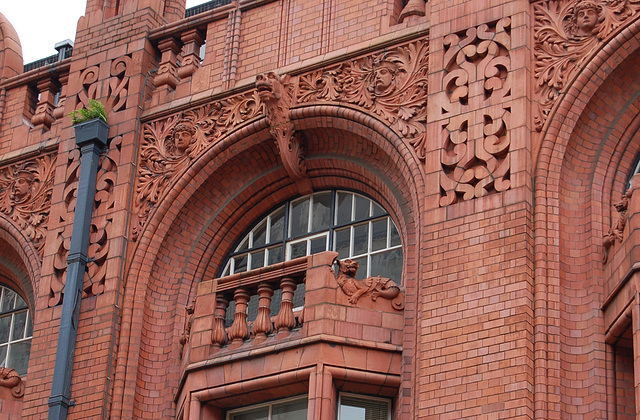 Detail of former National Telephone Company Building, Nos 17-19 Newhall Street, Birmingham (Designed by Frederick Martin 1896)