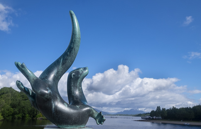 Otter Statue by Laurence Broderick, Drumkinnon Bay, Loch Lomond Shores, Balloch