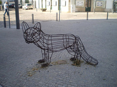 Fox sculpture.