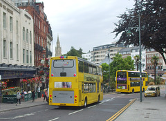 DSCF3584 Yellow Buses 111 (HF04 JWK) and 120 (HF11 HCD) in Bournemouth - 27 Jul 2018