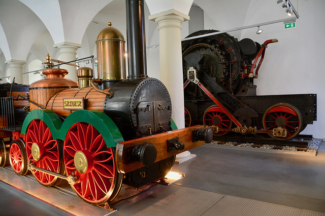 Dresden 2019 – Verkehrsmuseum – Replica of the first German steam locomotive Saxonia