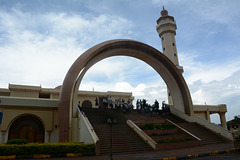 Uganda, Kampala, Arch in front of the Gaddafi National Mosque