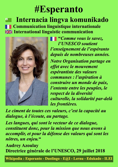 #Esperanto Audrey Azoulay FR