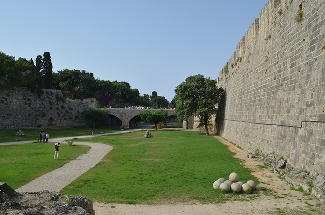The Fortress of Rhodes, Western Walls and d'Amboise Bridge