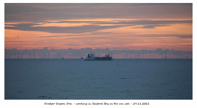 Sospan Dau dredging in Seaford Bay 29 11 2021