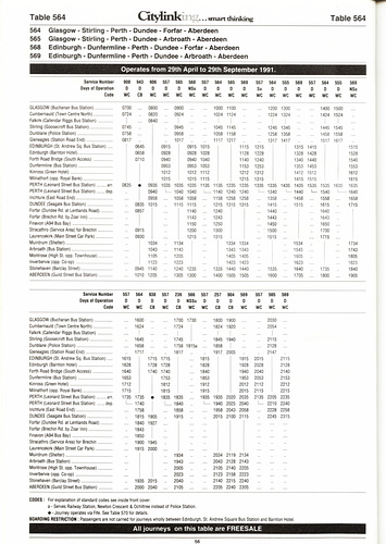 Ipernity: Scottish Citylink Table 564 Northbound Summer 1991 - By David 