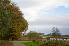 View of the hide at Burton Mere