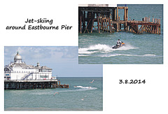 Jet-skiing around Eastbourne Pier - 3.8.2014