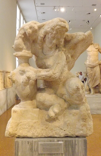 Unfinished Funerary Statue of a Sphinx from Delos in the National Archaeological Museum of Athens, May 2014