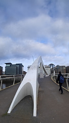 Tradeston Bridge over the River Clyde, Glasgow (Nicknamed "The Squiggly Bridge")