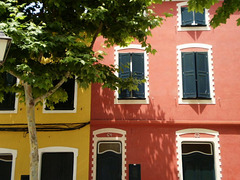 Colourful façades.