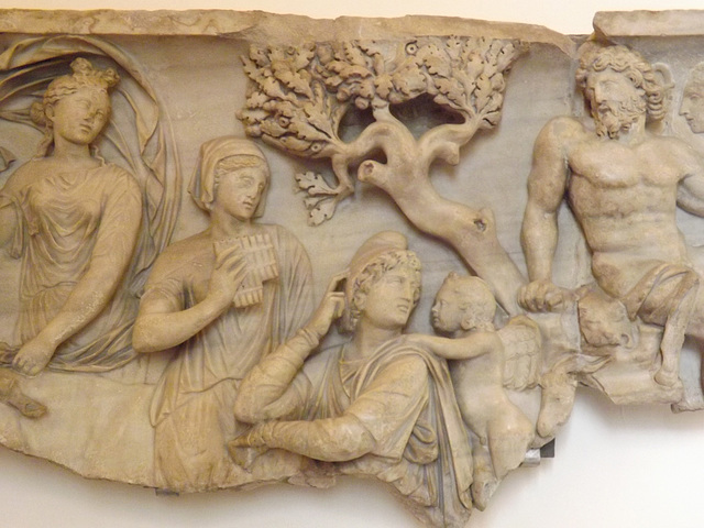 Detail of a Fragment of a Sarcophagus with the Judgement of Paris in the Palazzo Altemps, June 2012