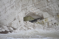 Cave revealed after rock fall - Seaford Head - 10 4 2024