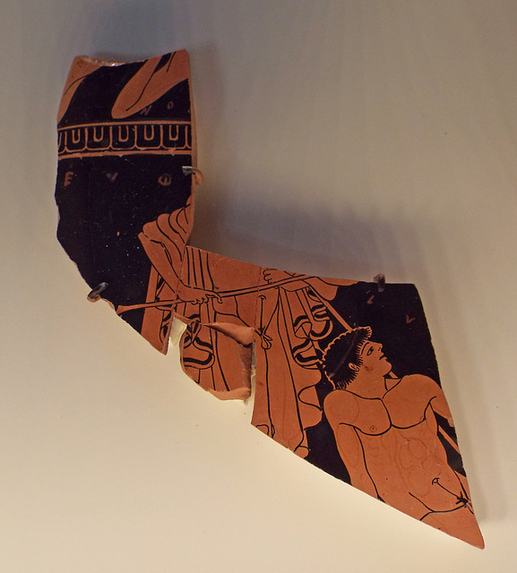 Males in Conversation Fragment Attributed to Onesimos in the Getty Villa, June 2016