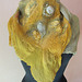 nuno-felted scarf (silk chifon,dyed with natural colours))