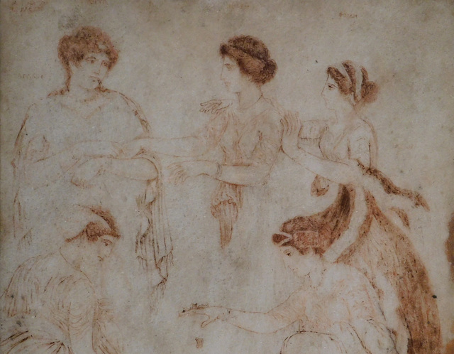 Detail of the Astragali Players from Herculaneum, ISAW May 2022