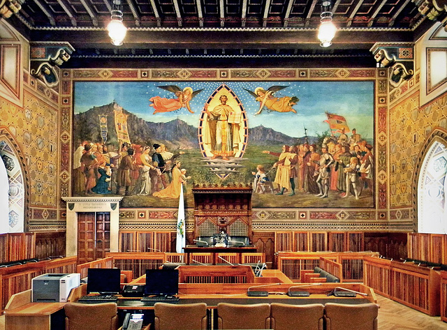 San Marino (RSM). Consiglio Grande e Generale (Parlamento Monocamerale); 60 Consiglieri eletti a Suffragio Universale per 5 anni.  -   The Grand and General Council is the parliament of San Marino. Th